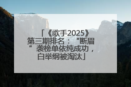 《歌手2025》第三期排名：“断眉”袭榜单依纯成功，白举纲被淘汰