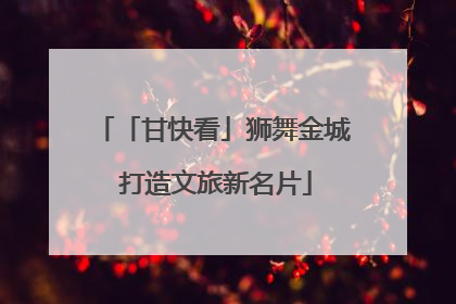 「甘快看」狮舞金城 打造文旅新名片