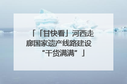 「甘快看」河西走廊国家遗产线路建设“干货满满”