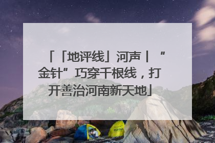 「地评线」河声丨“金针”巧穿千根线，打开善治河南新天地