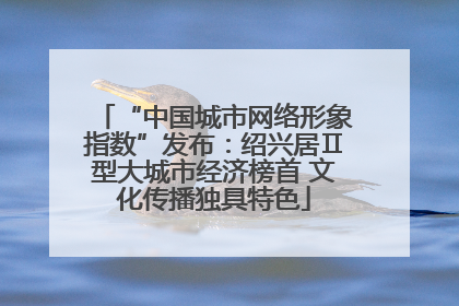 “中国城市网络形象指数”发布：绍兴居Ⅱ型大城市经济榜首 文化传播独具特色