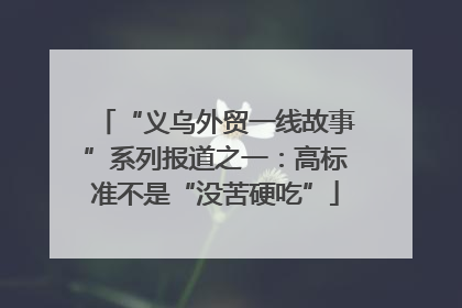 “义乌外贸一线故事”系列报道之一：高标准不是“没苦硬吃”