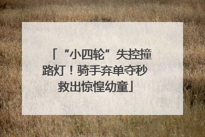 “小四轮”失控撞路灯！骑手弃单夺秒救出惊惶幼童