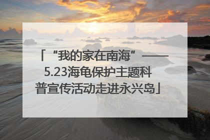 “我的家在南海”——5.23海龟保护主题科普宣传活动走进永兴岛