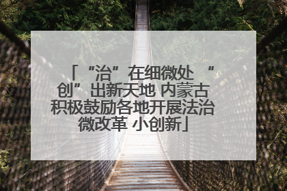 “治”在细微处 “创”出新天地 内蒙古积极鼓励各地开展法治微改革 小创新