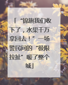 “锦旗我们收下了，水果千万拿回去！”一场警民间的“极限拉扯”暖了整个城