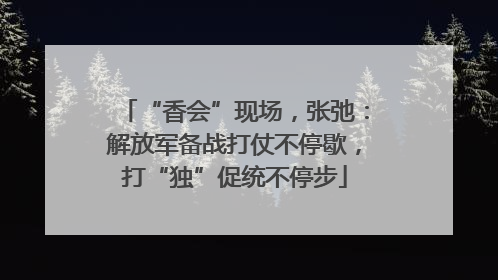 “香会”现场，张弛：解放军备战打仗不停歇，打“独”促统不停步