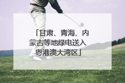 甘肃、青海、内蒙古等地绿电送入粤港澳大湾区