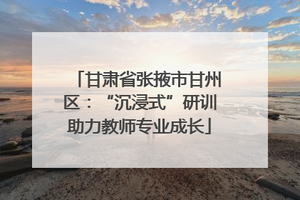 甘肃省张掖市甘州区：“沉浸式”研训助力教师专业成长