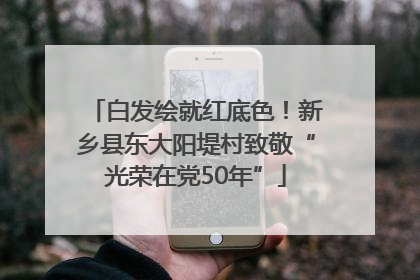 白发绘就红底色！新乡县东大阳堤村致敬“光荣在党50年”