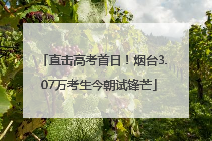 直击高考首日！烟台3.07万考生今朝试锋芒