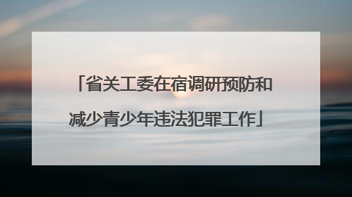省关工委在宿调研预防和减少青少年违法犯罪工作