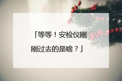 等等！安检仪刚刚过去的是啥？
