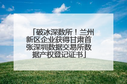 破冰深数所！兰州新区企业获得甘肃首张深圳数据交易所数据产权登记证书