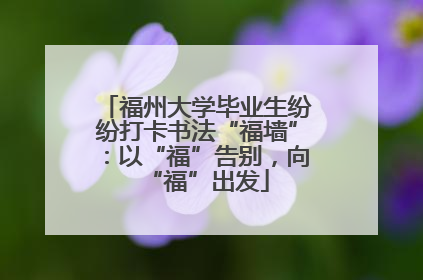 福州大学毕业生纷纷打卡书法“福墙”：以“福”告别，向“福”出发