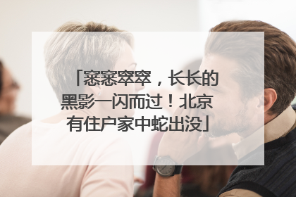 窸窸窣窣，长长的黑影一闪而过！北京有住户家中蛇出没