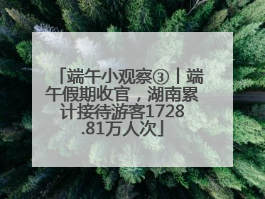 端午小观察③丨端午假期收官，湖南累计接待游客1728.81万人次