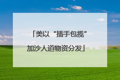 美以“插手包揽”加沙人道物资分发
