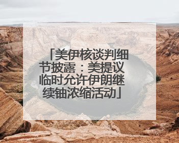 美伊核谈判细节披露：美提议临时允许伊朗继续铀浓缩活动
