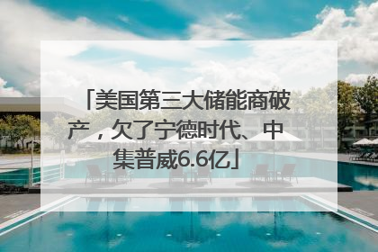 美国第三大储能商破产，欠了宁德时代、中集普威6.6亿