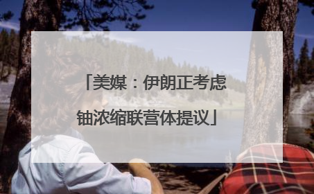 美媒：伊朗正考虑铀浓缩联营体提议