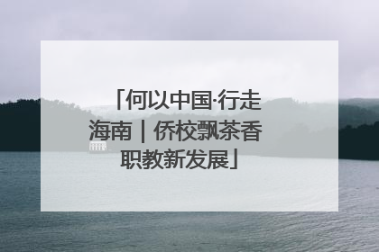 何以中国·行走海南｜侨校飘茶香 职教新发展