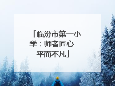 临汾市第一小学：师者匠心 平而不凡