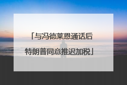 与冯德莱恩通话后 特朗普同意推迟加税