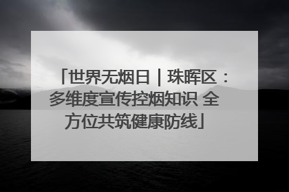 世界无烟日｜珠晖区：多维度宣传控烟知识 全方位共筑健康防线