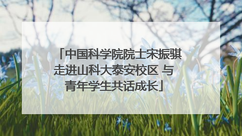 中国科学院院士宋振骐走进山科大泰安校区 与青年学生共话成长