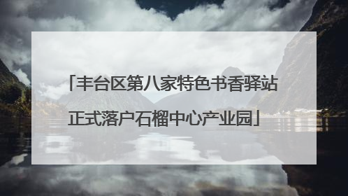 丰台区第八家特色书香驿站正式落户石榴中心产业园