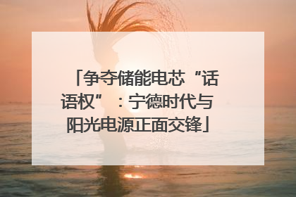 争夺储能电芯“话语权”：宁德时代与阳光电源正面交锋