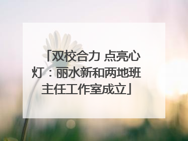 双校合力 点亮心灯：丽水新和两地班主任工作室成立