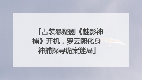 古装悬疑剧《魅影神捕》开机，罗云熙化身神捕探寻诡案迷局