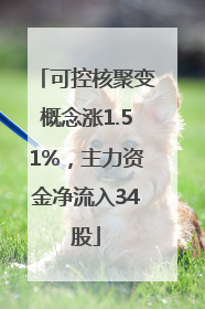 可控核聚变概念涨1.51%，主力资金净流入34股