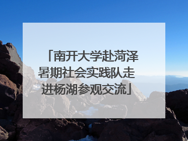 南开大学赴菏泽暑期社会实践队走进杨湖参观交流