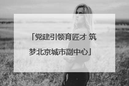 党建引领育匠才 筑梦北京城市副中心