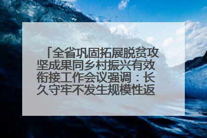 全省巩固拓展脱贫攻坚成果同乡村振兴有效衔接工作会议强调：长久守牢不发生规模性返贫致贫底线 王宁出席并讲话 王予波主持