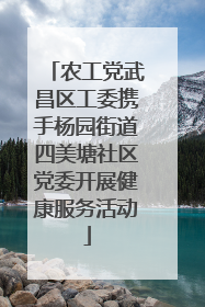 农工党武昌区工委携手杨园街道四美塘社区党委开展健康服务活动