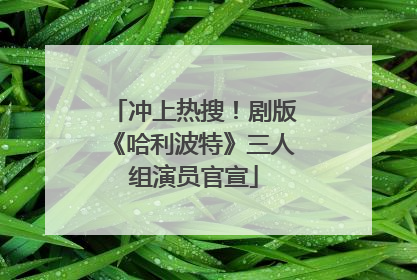 冲上热搜！剧版《哈利波特》三人组演员官宣