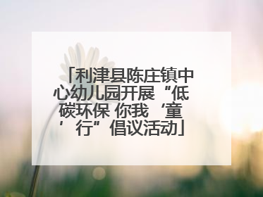 利津县陈庄镇中心幼儿园开展“低碳环保 你我‘童’行”倡议活动