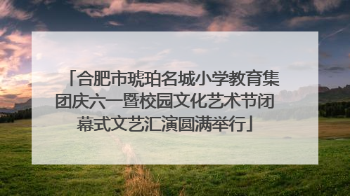 合肥市琥珀名城小学教育集团庆六一暨校园文化艺术节闭幕式文艺汇演圆满举行
