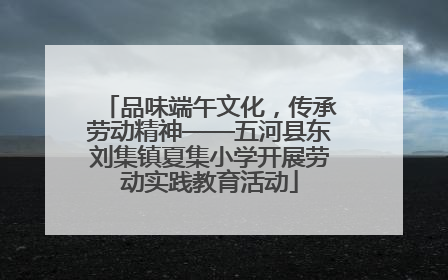 品味端午文化，传承劳动精神——五河县东刘集镇夏集小学开展劳动实践教育活动