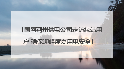 国网荆州供电公司走访泵站用户 确保迎峰度夏用电安全