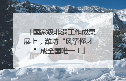 国家级非遗工作成果展上，潍坊“风筝怪才”成全国唯一！