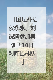 国足补招侯永永、刘祝润参加集训！10日对阵巴林队