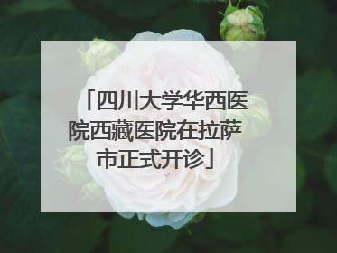 四川大学华西医院西藏医院在拉萨市正式开诊