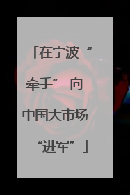 在宁波“牵手” 向中国大市场“进军”
