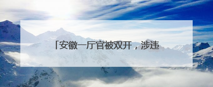 安徽一厅官被双开，涉违规编印个人文集等问题
