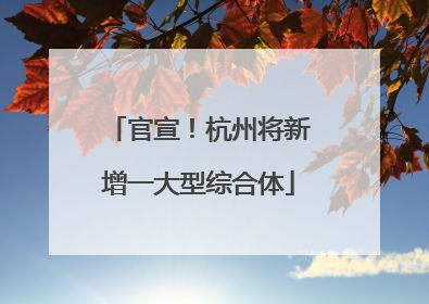 官宣！杭州将新增一大型综合体